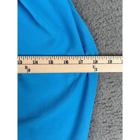 NERLEROLIAN Women Medium Blue Drawstring Adjustable Split Midi Dress Beachy NWT - Picture 4 of 11